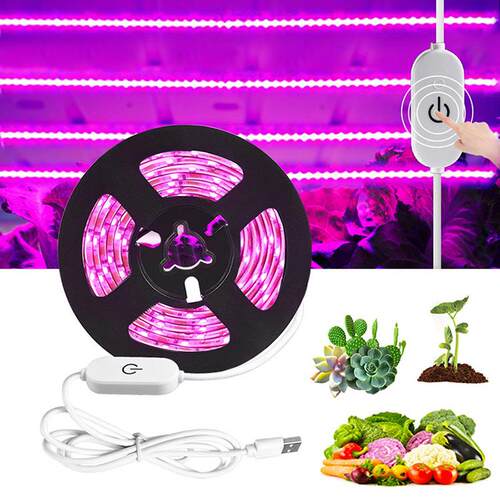 USB手扫触控植物灯带5V2835全光谱植物生长LED灯带多肉盆栽补光灯