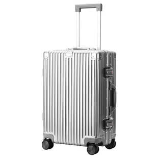 博牌pc拉杆箱铝框登机箱银色黑色墨绿色20寸