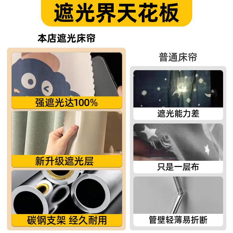 强遮光床帘学生宿舍纯色床慢寝室铺男女寝室床围挡布帘子下铺专用