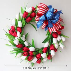 莘伊跨境郁金香花环太阳圈节庆装饰品家居装饰圣诞花环喜庆