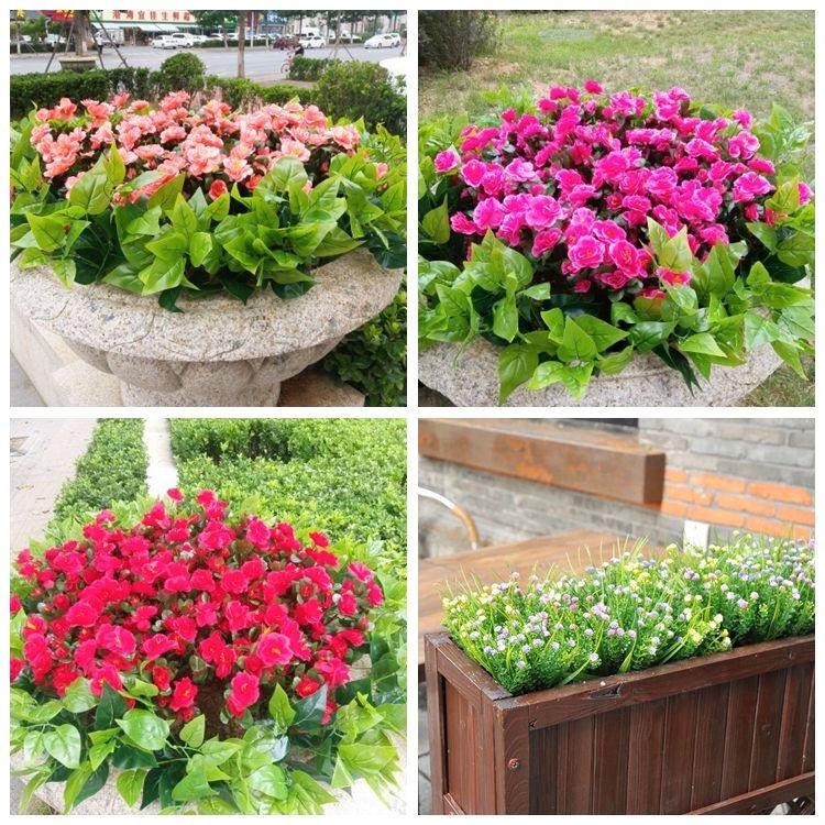户外假花仿真花摆件绿植塑料栅栏花花箱庭院花仿真植物室外装饰花