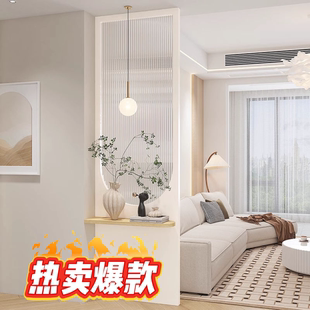 奶油风实木屏风隔断客厅入户玄关遮挡现代简约进门家用隔断墙