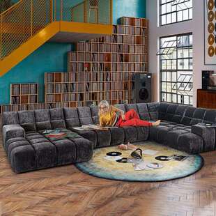 豆腐块沙发客厅直排转角组合布艺沙发民宿样板房间