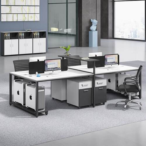 北欧轻奢办公桌椅组合屏风职员桌四六人位简约现代办公家俱员工位