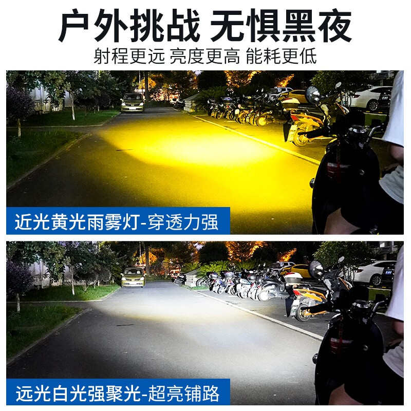 电动车灯led外置灯改装电车灯超亮爆闪远近光三轮车灯超亮led大灯