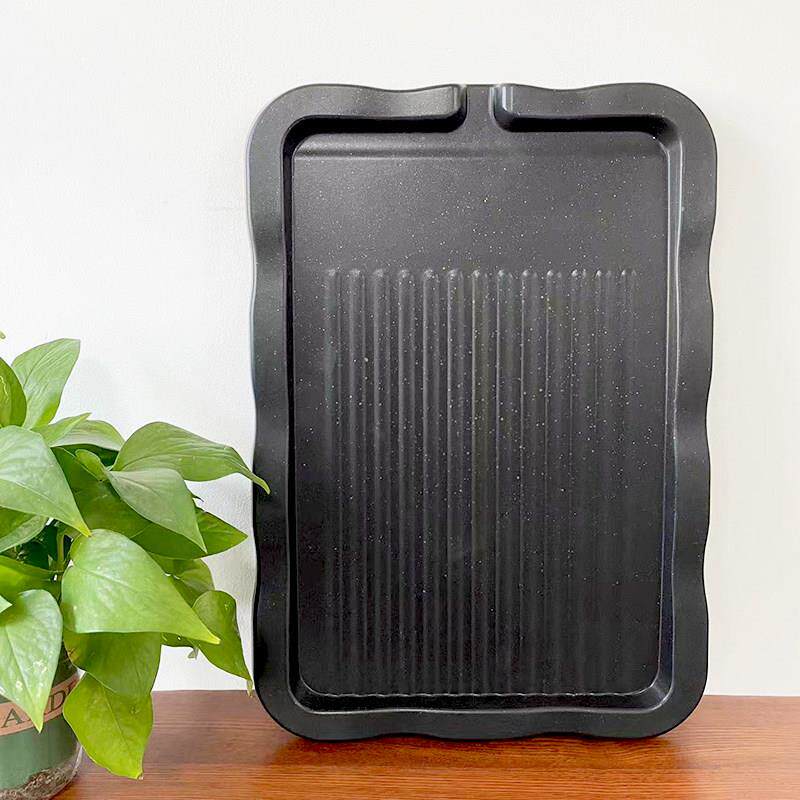 韩国料理店同款长方形烤肉盘不沾烤盘料理盘烤五花肉烧烤盘加厚