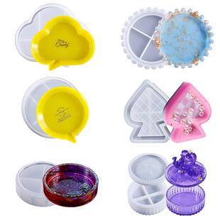 28款滴胶模具对话框碟子黑桃A收纳盒叠叠乐钻石收纳盒硅胶模具