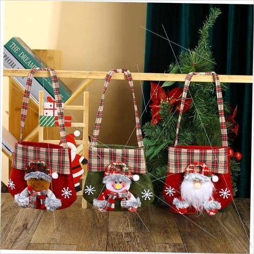 Cartoon Christmas goodie bag Gift bag Christmas tote bag