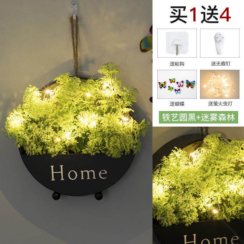 客厅卧室墙面房间假花装饰品墙壁饰墙上创意绿植挂饰挂件仿真壁挂