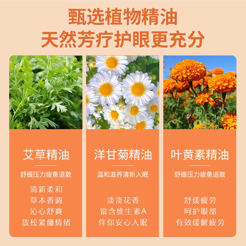 艾草蒸汽眼罩缓解眼疲劳睡眠专用遮光发热儿童热敷叶黄素缓解疲劳