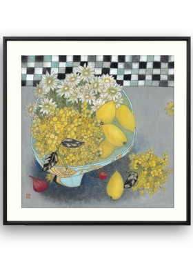 【新品捡漏】中国美术家协会会员冯玉红《野绣球与柠檬》限量版画