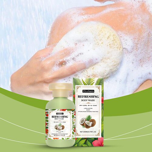 OCEAURA Fragrant Moisturizing Body Wash, gently cleanses and