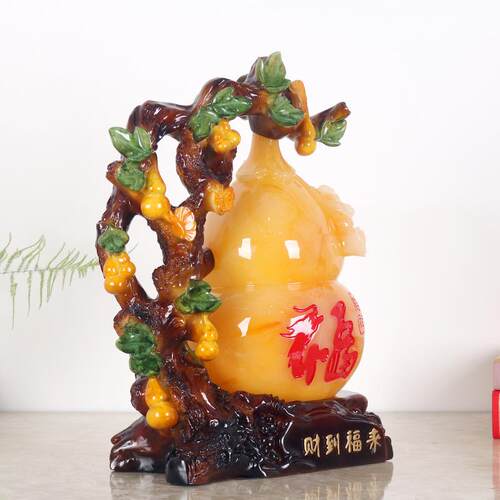 财到福来葫芦摆件店铺开业电视柜酒柜玄关装饰工艺品新中式