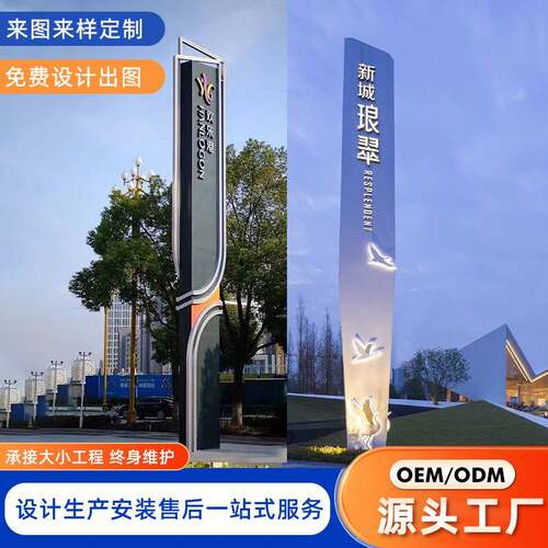 户外立式精神堡垒大型广告牌导向牌房地产标识牌定制