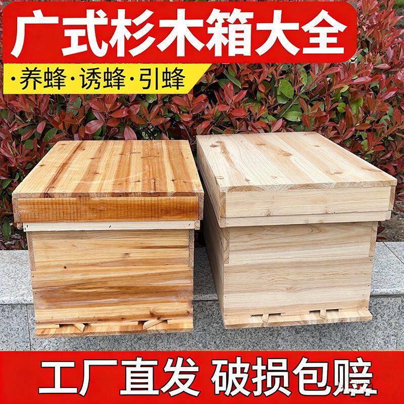 中蜂蜂箱七框杉木养蜂箱烘干标准工具蜜蜂全套一整套箱子诱蜂箱