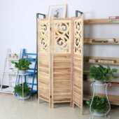 新中式 木屏风隔断屏风木质玄关折叠木质屏风隔断 折叠木屏风