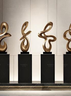 现代抽象玄关摆件落地酒店大堂电视柜艺术雕塑客厅高档大型装饰品