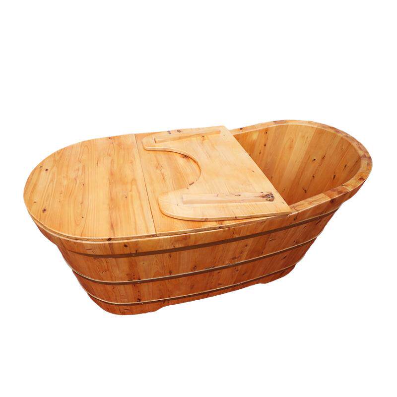 泡澡桶洗澡桶香柏木实木木质波浪桶成人熏蒸浴缸家用沐浴桶浴缸