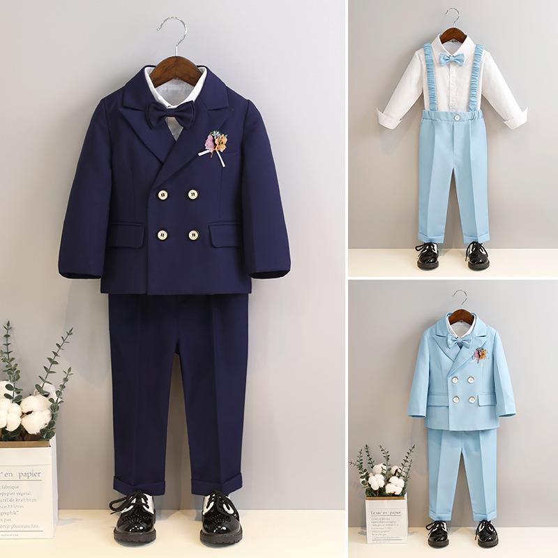 男童西装套装秋冬款宝宝周岁花童礼服中小童活动主持合唱演出西服