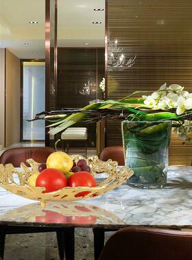 240805-1厂家合金空果盘厅轻奢风客摆件镂意水果盘创子感轻奢风格