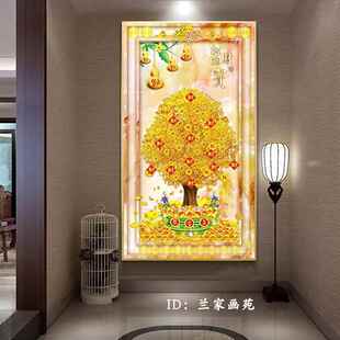 新款画走廊水金钱进树招财宝玄关葫芦送福装饰画进风门平安富贵晶