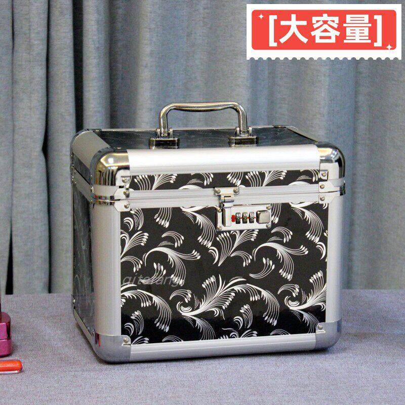 手提网红可携式化妆工具箱带镜多层大容量首饰盒带锁护肤品收纳箱