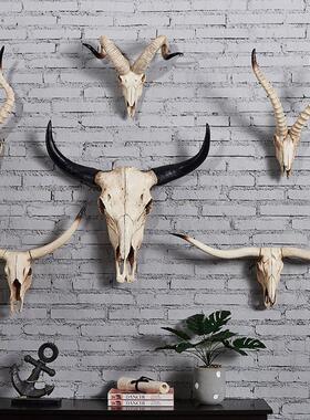 仿真树脂牛头骨壁挂骷髅头挂饰墙饰挂饰挂件动物羊头创意家居饰品
