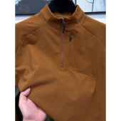 轻户外运动骑行跑步长袖 某桑特平替秋季 新款 t恤男半拉链立领上衣