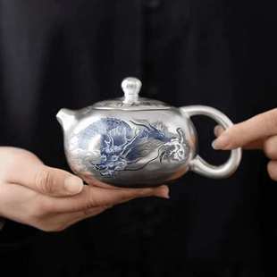 祥龙西施壶高档家用茶壶国风功夫茶具泡茶器伴手礼 轻奢鎏银壶中式