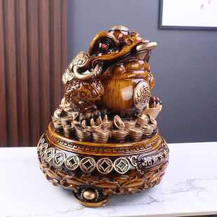 招财金蟾摆件大号三足蟾蜍开业礼品金蝉店铺办公室收银台装饰品