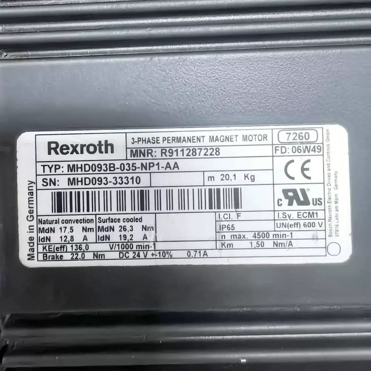 力士乐伺服电机MHD093B-035-NP1-AA 原装现货