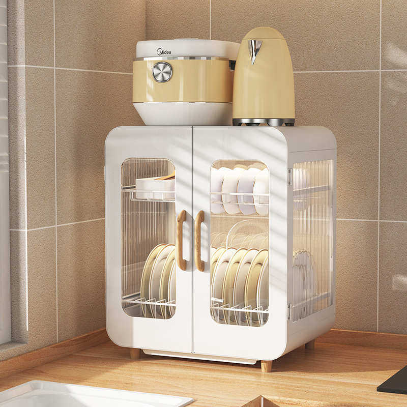 台面沥水碗架双层防尘碗碟柜厨房置物架家用带接水盘抽屉收纳柜子,厨房/烹饪用具,碗架,淘宝优惠券,粉丝福利购,淘宝优惠卷