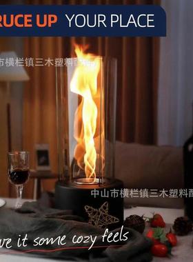 马逊酒精壁炉式灯家用取真火暖壁炉桌亚面旋转火焰圆形壁100760炉