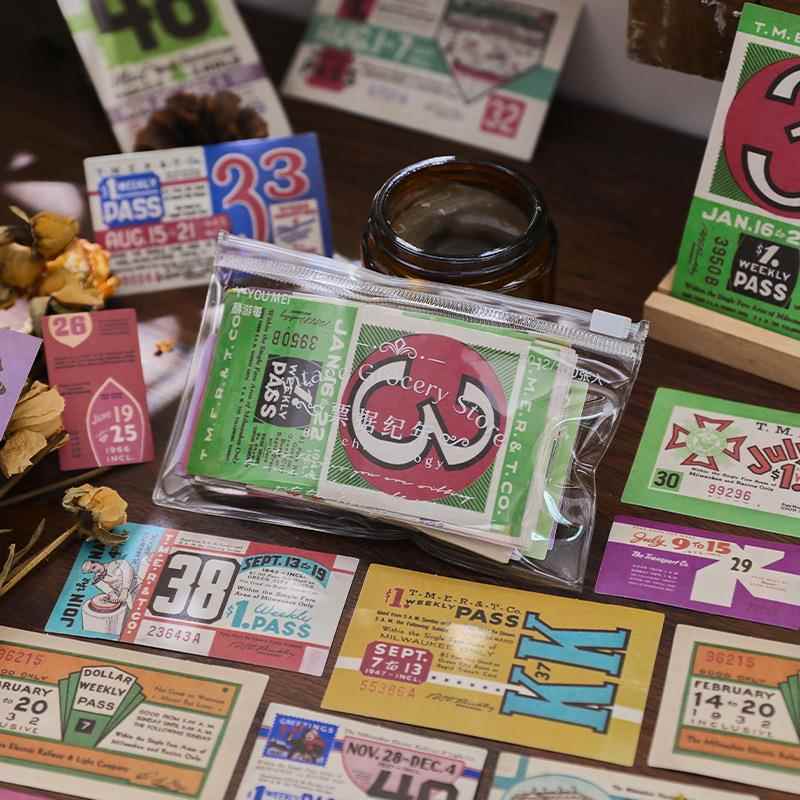 颜游每 复古杂货铺系列 创意复古文艺手帐DIY装饰贴画100张 8款