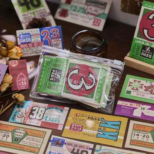 颜游每 复古杂货铺系列 创意复古文艺手帐DIY装饰贴画100张 8款