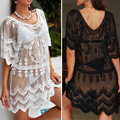 Women's hollowed out lace beach sunscreen water-soluble