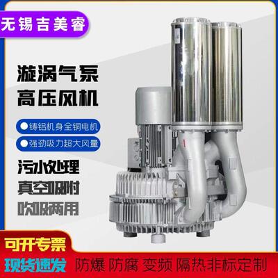 立式旋涡高压风机双叶轮双段式离心漩涡气泵LRB-94S大风量15kw