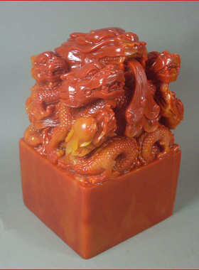 九龙厂家直销旅游纪念寿山印章展销会 仿古红礼品石摆件玉玺