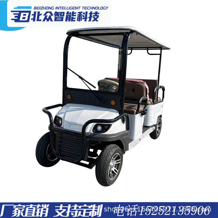 人工遥控双切换电动四轮高尔夫车旅游景点学校代步车六座巡逻车