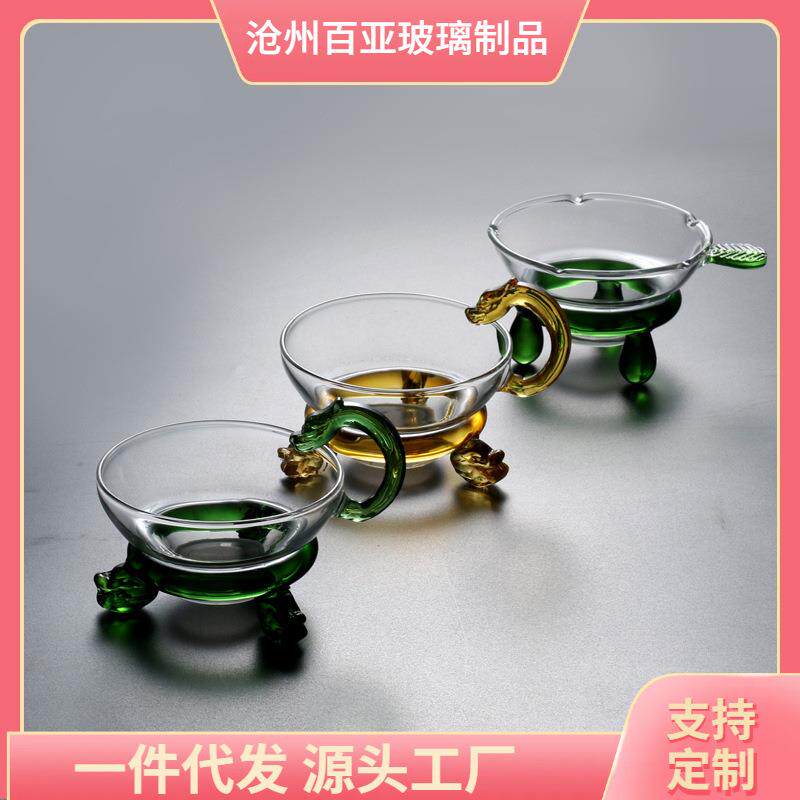 厂家直销 高硼硅玻璃茶漏 透明加厚茶过滤网 功夫茶具高密度茶架