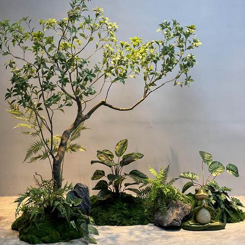 高端彷真定制马醉木彷生绿植造景室内假植物景观玄关橱窗落地装饰