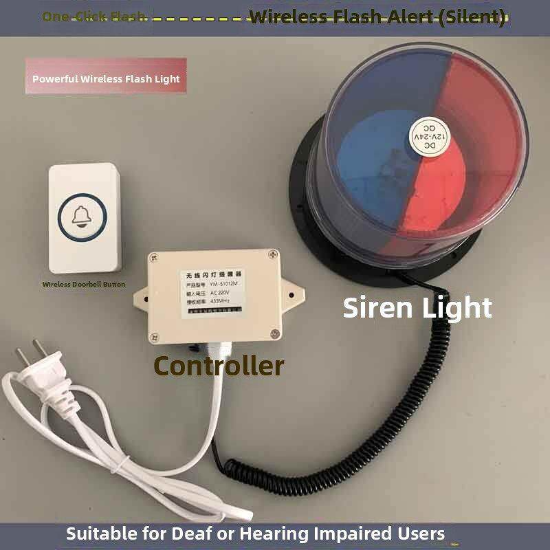 聋哑人闪光提醒器 强闪光门铃 遥控闪灯 聋哑学校用品 无线报警器