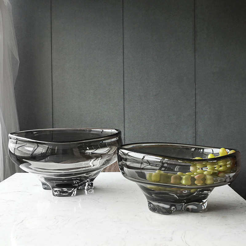 视远北欧风透明玻璃果盘高级感轻奢创意家用零食果盘简约装饰批发,家居饰品,花瓶,淘宝优惠券,粉丝福利购,淘宝优惠卷