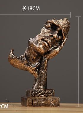 正品简约现代创意北沉默是金工艺品摆件欧酒柜办酒公室厅客艺术品