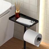 无打孔立式 纸架厕所收纳浴室纸巾架多功能厕纸收纳架 地滚式