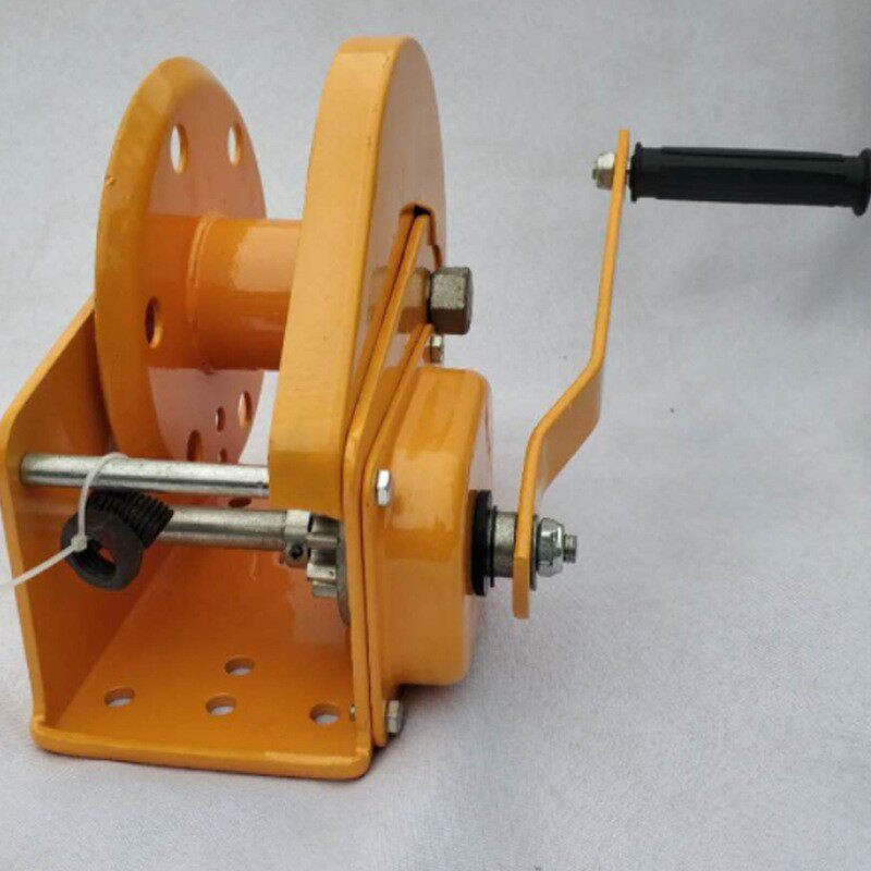 双向自锁手摇绞盘手柄固定式碳钢绞车自带刹车钢丝绳电动手动