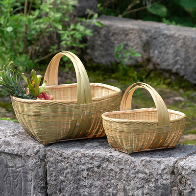 精编菜篮子篮子竹编大号手工编织竹器手提竹篮小竹筐农村老式提篮