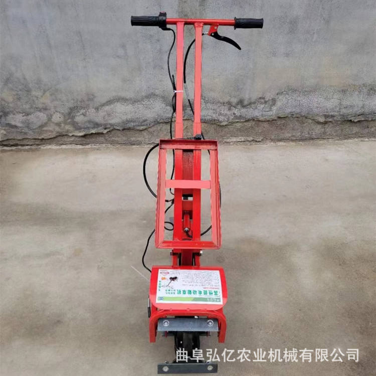 加厚锰钢刀片电动锄草机旱地开荒犁地机单轮窄型菜园开沟松土机