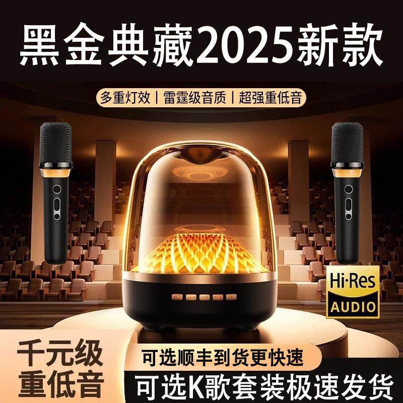 2025新款无线 线蓝牙电脑音箱户外k歌麦克风一体低音炮家用小型音