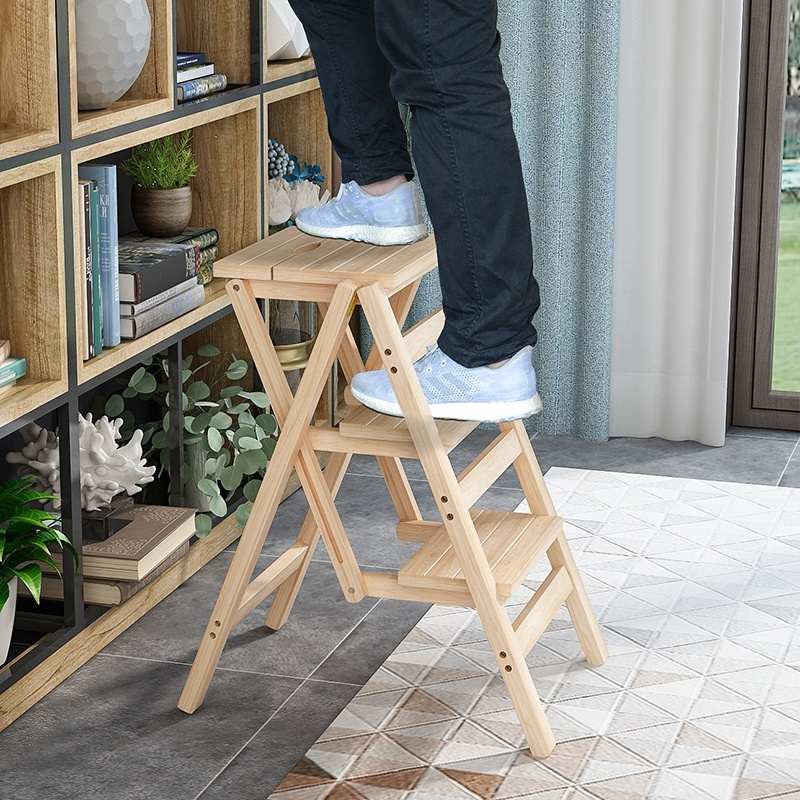 BTV4家用实木梯子凳两用凳子多功能楼梯椅子折叠登高凳简易二步踏